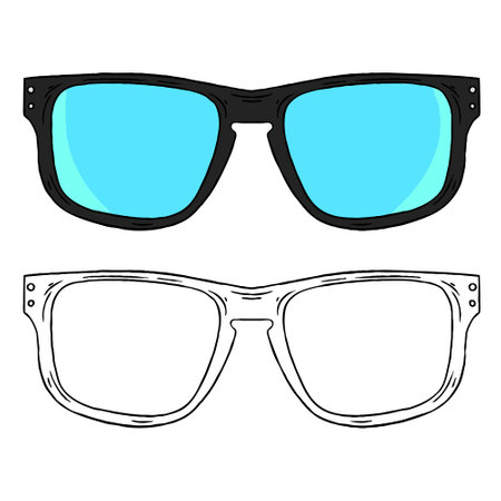 Sunglasses vector illustration. Perfect for practicing coloring, drawing, printing, wallpaper, prints, cards, etc.の写真素材