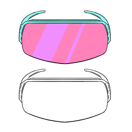 Widescreen unique sunglasses. Perfect for practicing coloring, drawing, printing, wallpaper, prints, cards, etc.の写真素材