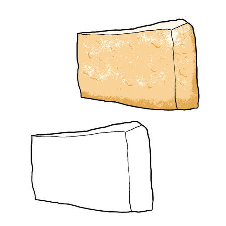 Vector illustration of chocolate and gold colored cheesecake. Perfect for practicing coloring, drawing, printing, wallpaper, prints, cards, etc.の写真素材