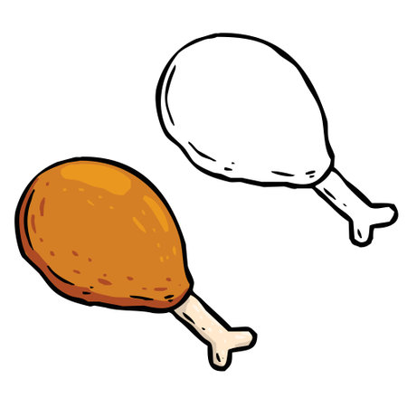 Fried Chicken vector illustration. Perfect for art, postcards, cards, wall decor, t-shirts, cards, prints, drawing books, coloring books, wallpaper, prints, cards, ect.の写真素材