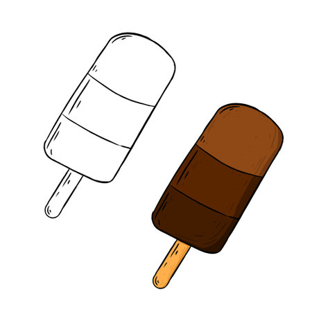 Vector illustration of a chocolate ice creamの写真素材