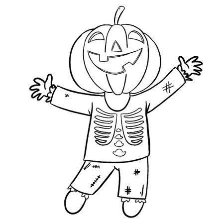 Halloween theme outline illustration. Perfect for art, postcards, cards, wall decor, t-shirts, cards, prints, drawing books, coloring books, wallpaper, prints, cards, ect.の写真素材