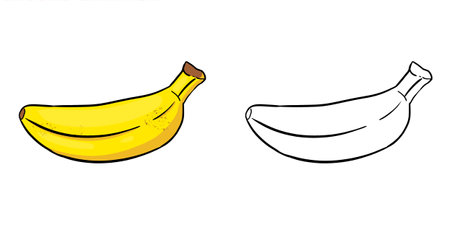 Banana illustration. Perfect for art, postcards, cards, wall decor, t-shirts, cards, prints, picture books, coloring books, wallpapers, prints, cards, etc.の写真素材