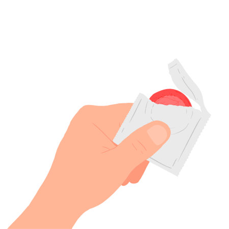 red condom. Perfect for art, postcards, cards, wall decor, t-shirts, cards, prints, picture books, coloring books, wallpapers, prints, cards, etc.の写真素材