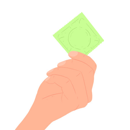 Green condom illustration. Perfect for art, postcards, cards, wall decor, t-shirts, cards, prints, picture books, coloring books, wallpapers, prints, cards, etc.の写真素材