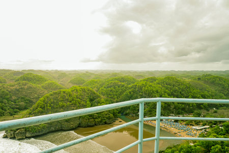 Baron Beach view seen from the lighthouse on Baron Beach.の写真素材