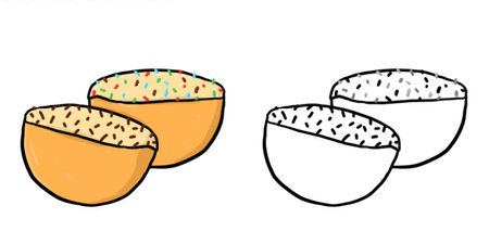 Pukis cake illustration. Perfect for art, postcards, cards, wall decor, t-shirts, cards, prints, picture books, coloring books, wallpapers, prints, cards, etc.の写真素材