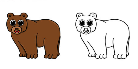 Cute Bear illustration. Perfect for art, postcards, cards, wall decor, t-shirts, cards, prints, picture books, coloring books, wallpapers, prints, cards, etc.の写真素材