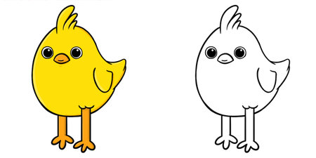 Illustration of a chick. Perfect for art, postcards, cards, wall decor, t-shirts, cards, prints, picture books, coloring books, wallpapers, prints, cards, etc.の写真素材