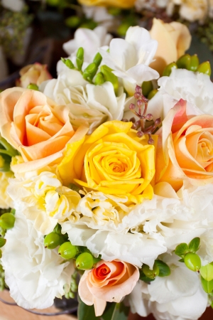 Close-up detail image of wedding flowers ina bouquet at a ceremony.の写真素材