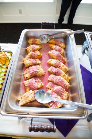 Tasty food is ready to be served and eaten at this amazing wedding banquet buffet.の写真素材