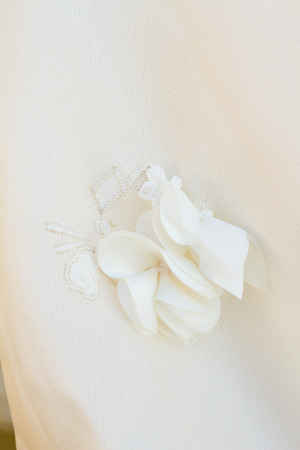 Abstract image of a wedding dress worn by the bride.の写真素材
