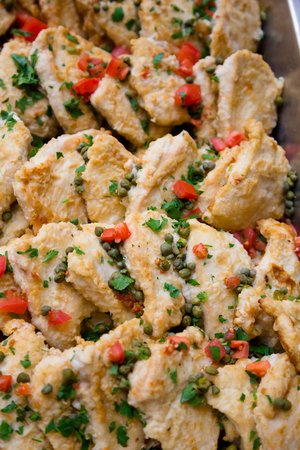 Wedding food in a buffet style dinner at the reception.の写真素材