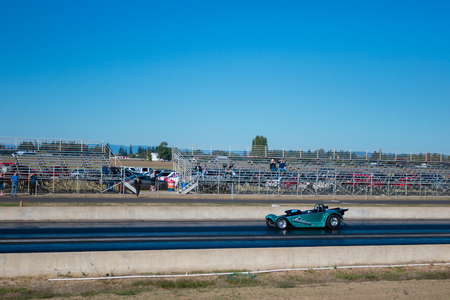 WOODBURN, OR - SEPTEMBER 27, 2015: Open shifter classification vehicle competing at the NHRA 30th Annual Fall Classic at the Woodburn Dragstrip.のeditorial素材