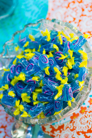 BATTLE GROUND, WA - JULY 19, 2014: Candy bar at a wedding reception featuring Jolly Ranchers.のeditorial素材