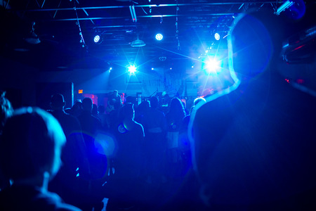 EUGENE, OR - MARCH 26, 2016: Post-rock instrumental band This Patch of Sky performs at the HiFi Music Hall in Eugene, Oregin, USA. The band's talented musicianship and lack of vocals have set them apart, gaining international popularity.のeditorial素材