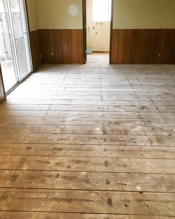 Car decking subfloor in major house renovation and remodel.の写真素材