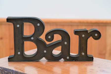 Bar Sign At Wedding Venueの写真素材