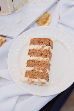 Sliced Wedding Cake At Reception