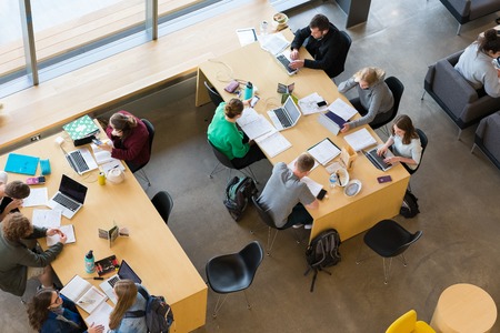 College Students Studying Togetherのeditorial素材