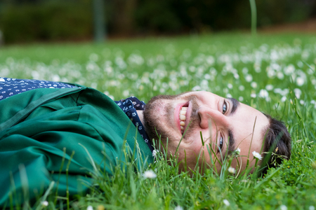 College Grad on Campus in Oregonの写真素材