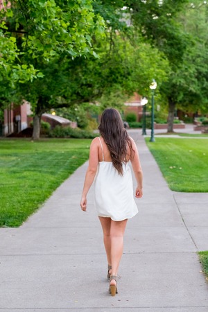 College Grad on Campus in Oregonの写真素材