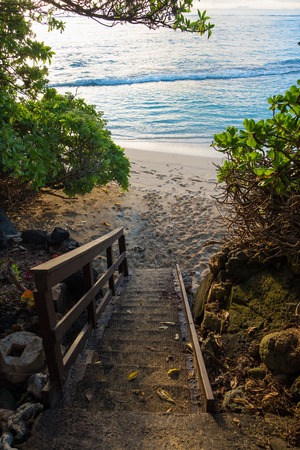 Public Beach Access Oahu Hawaiiの写真素材