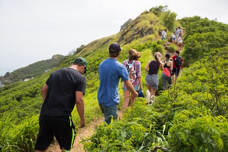 Lanakai Pillboxes Hike Kailua Oahu Hawaiiのeditorial素材