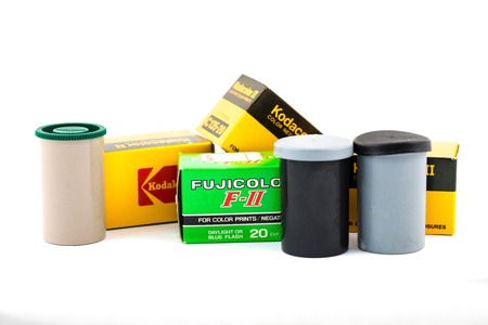 Expired 35mm Film Isolated White Backgroundのeditorial素材