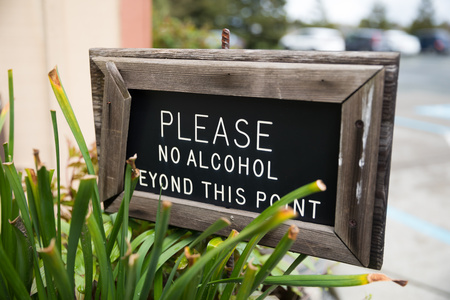 Please No Alcohol Beyond This Point Signの写真素材