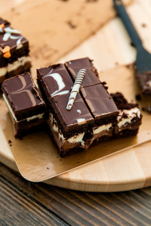 Chocolate Ganache Wedding Cakeの写真素材