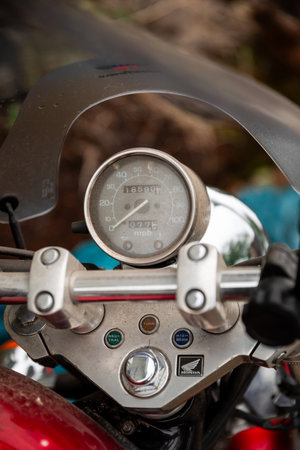 Honda Shadow Vintage Motorcycle Editorial in Oregonのeditorial素材