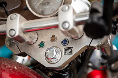 Honda Shadow Vintage Motorcycle Editorial in Oregonのeditorial素材
