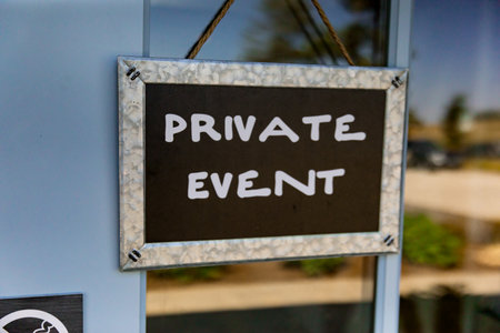 Private Event Sign at Wedding Party Celebrationの写真素材