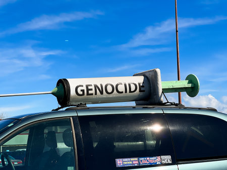 Genocide Needle on Top of Minivan Editorialのeditorial素材