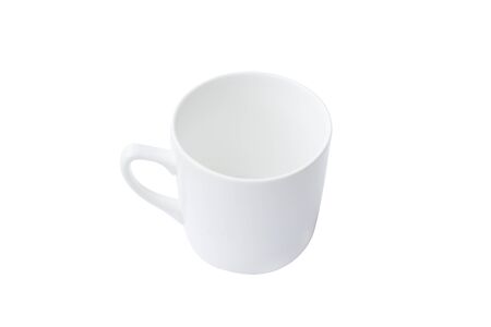 Close up of an empty white ceramic cup isolated on white background.のイラスト素材