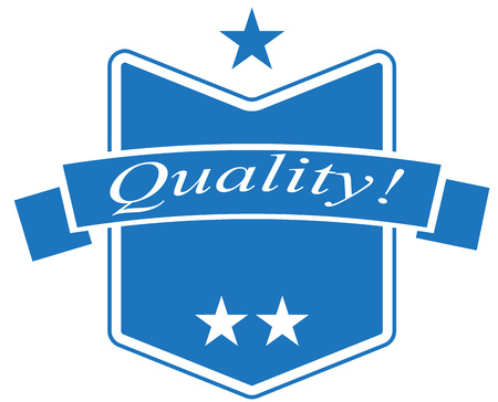Blue Quality Stickerのイラスト素材