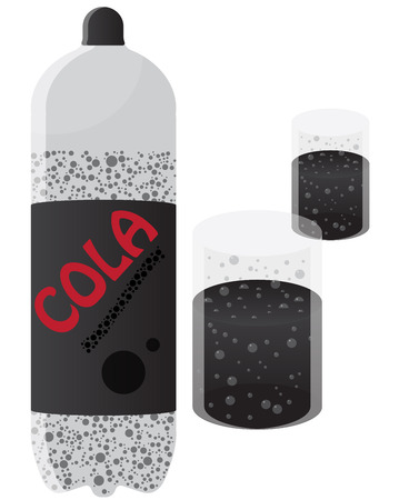Colla Bottle and Glassesのイラスト素材