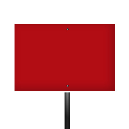 A blank red and white warning street sign illustration isolated white background.の写真素材
