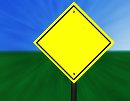 A blank yellow and black graphic street sign.の写真素材