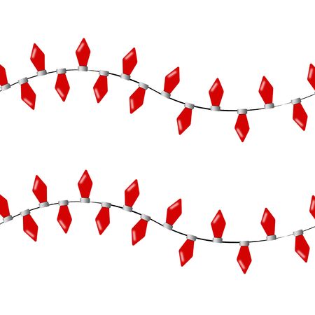 Graphic illustration of strings of red christmas lights.の写真素材