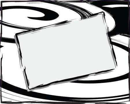 Graphic illustration of black and white abstract background with area for text.の写真素材