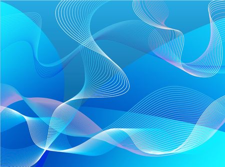 Blue abstract background with waves of lines and curves.の写真素材