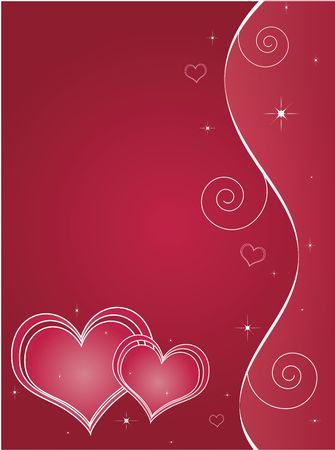 Red valentines day background with white ribbons and hearts.の写真素材