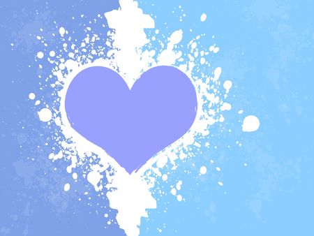 Graphic illustration of blue heart against white grunge background.の写真素材