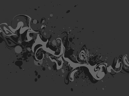Graphic illustration of grungy lines and paint splatter against a gray background.の写真素材