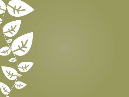 Graphic illustration of abstract white leaves against a tan radial gradient background.の写真素材