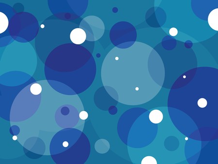Graphic illustration of random sized circles in different shades of blue.の写真素材