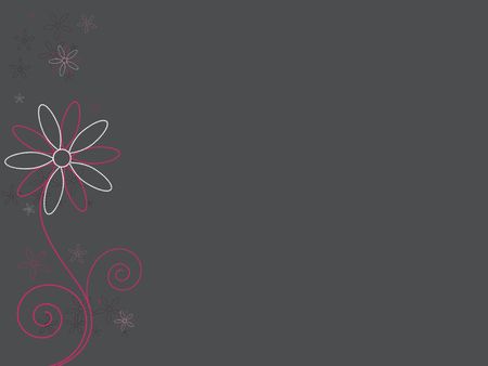 Pink dotted abstract flowers against a dark gray background.の写真素材