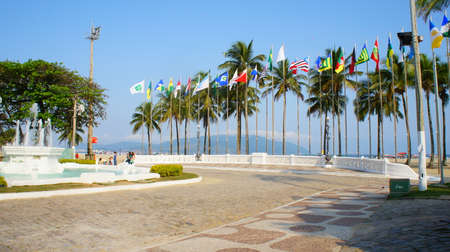 Sky, Blue, Green, Brown, Flag, water, Beach ,, Grayの写真素材